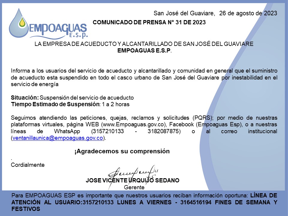 Comunicado de Prensa N° 31 de 2023