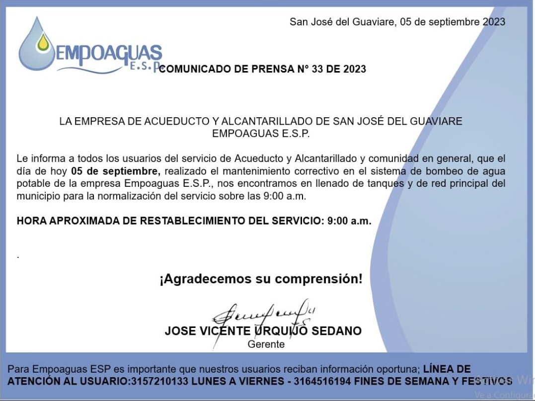 Comunicado de Prensa N° 33 de 2023