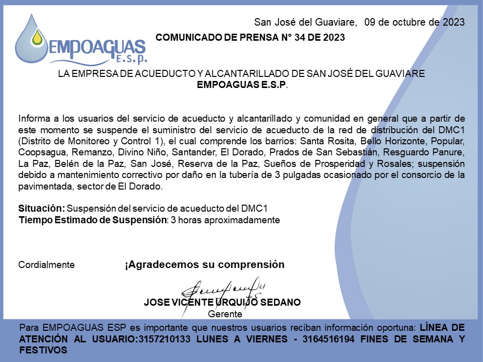 Comunicado de Prensa N°34 de 2023