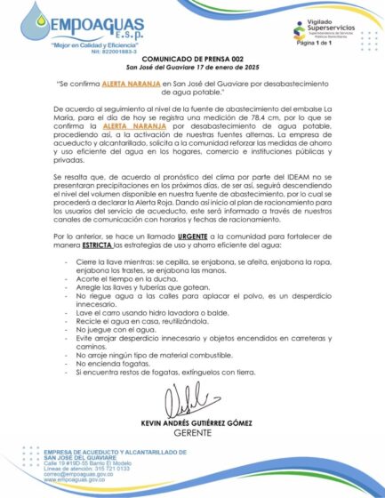 Comunicado de prensa 002